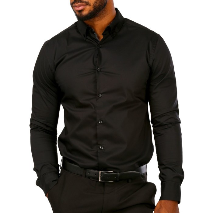 Mens black long sleeve dress shirt