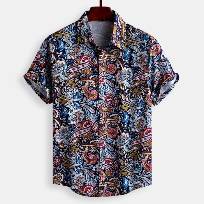 Printed dress shirts men