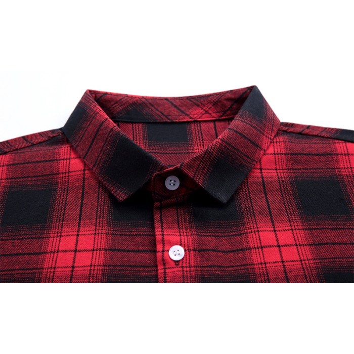 Mens short sleeve plaid dress shirts