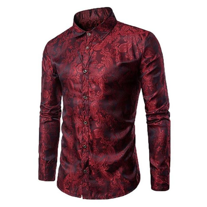 Printed dress shirts men