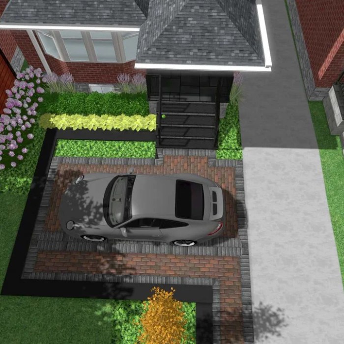 Desain tanah parkir depan rumah