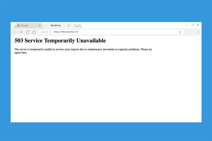 Unavailable temporarily service