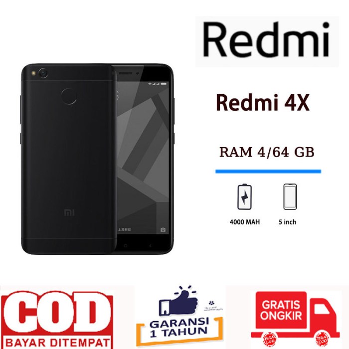 Harga hp xiaomi redmi 4x ram 4gb