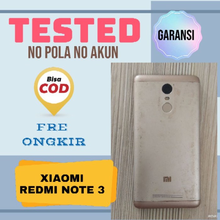 Harga hp xiaomi note 3 bekas